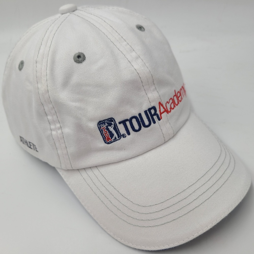 PGA Tour Academy Hat Adjustable (Fits Small) White Blue Red Junior Golf Camps